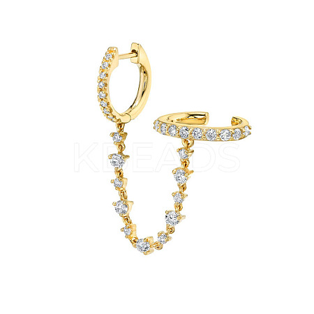 Brass Cubic Zirconia Hoop Earrings FS-WGC777E-01-1