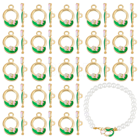 40Pcs 2 Styles Tulip Alloy Enamel Pendants FIND-PH0021-39-1