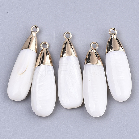 Natural Freshwater Shell Pendants X-SSHEL-R045-15-1