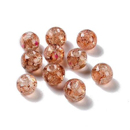 Transparent Crackle Glass Beads GLAA-B015-01-1