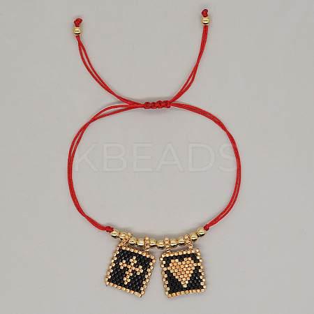 Bohemian Glass Seed Bead Charm Bracelets VG9637-7-1