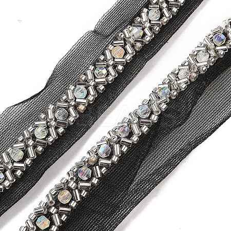 Polyester Flower Lace Trims OCOR-A007-31-1