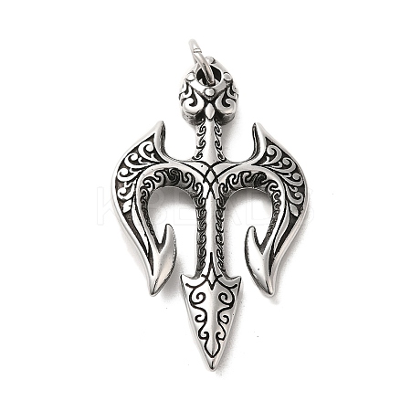 304 Stainless Steel Big Pendants STAS-D091-01AS-1