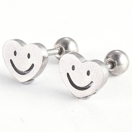 Tarnish Resistant 201 Stainless Steel Barbell Cartilage Earrings EJEW-R147-25-1