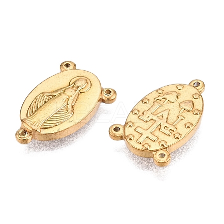 Ion Plating(IP) 201 Stainless Steel Rosary Center Connector Charms STAS-T064-46G-1
