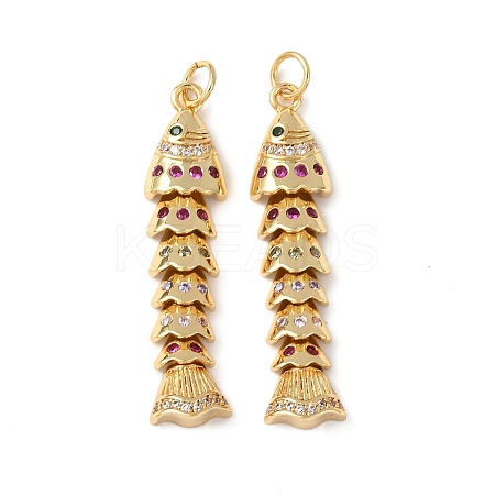 Brass Micro Pave Cubic Zirconia Pendants KK-C143-41C-G-1