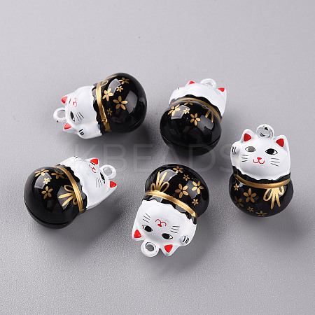 Baking Paint Brass Bell Pendants LS-KKB-S002-010B-1