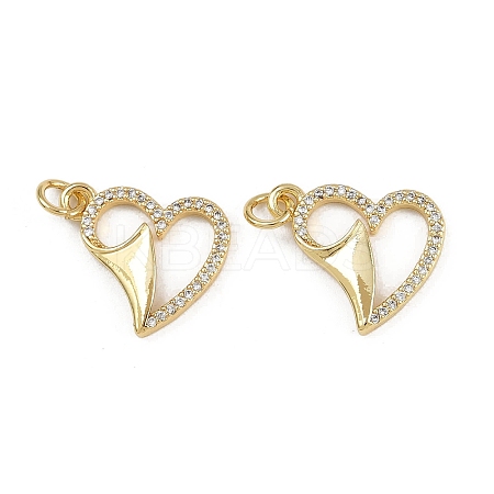 Brass Micro Pave Clear Cubic Zirconia Pendants ZIRC-I367-14G-05-1