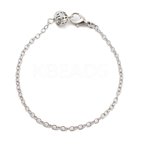 Rack Plating Iron Hollow Ball Brass Cable Chain Bracelets for Women BJEW-P325-04G-1