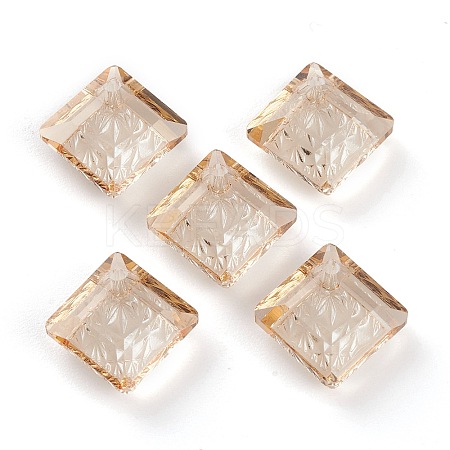 Embossed Glass Rhinestone Pendants GLAA-J101-03A-001GS-1
