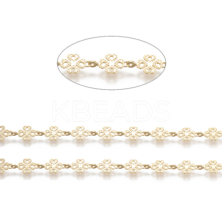 Brass Handmade Beaded Chains CHC-I031-23G-1