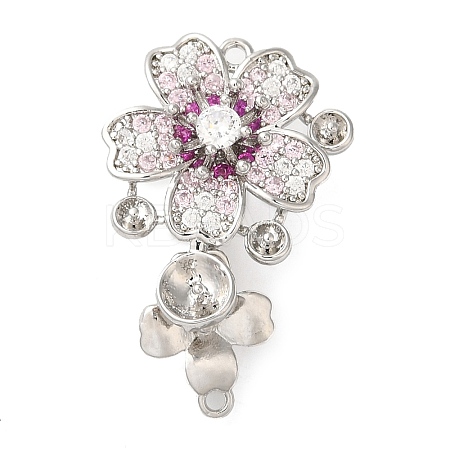 Brass Micro Pave Clear Cubic Zirconia Fold Over Clasps KK-G505-14A-P-1