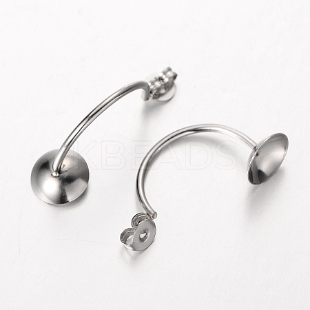 304 Stainless Steel Stud Earring Findings STAS-O084-07-1