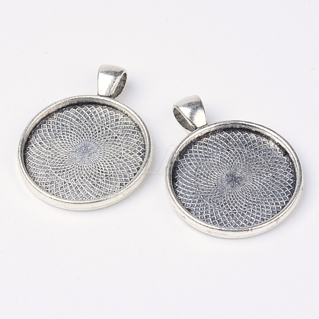 Tibetan Style Alloy Pendant Cabochon Settings LS-PALLOY-K109-37AS-NR-1