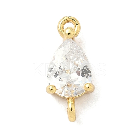 Brass Pave Cubic Zirconia Connector Charms KK-Z120-31G-03-1