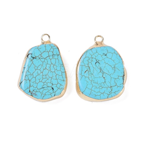 Synthetic Turquoise Pendants KK-F868-32G-01-1