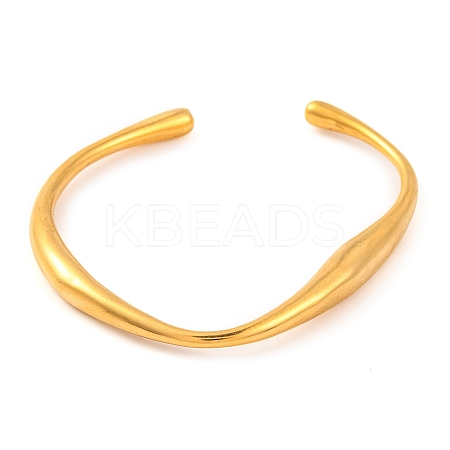 304 Stainless Steel Open Cuff Bangles for Women BJEW-G711-02G-1