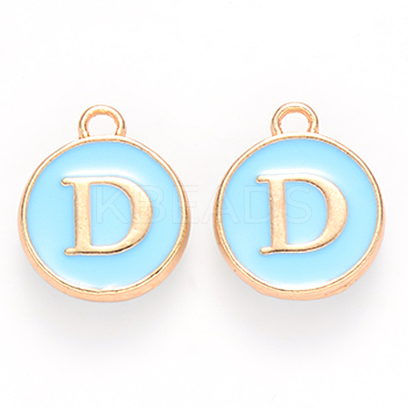 Golden Plated Alloy Enamel Charms ENAM-S118-04D-1