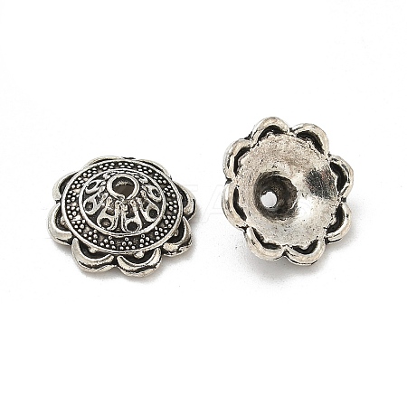 Tibetan Style Alloy Bead Caps TIBE-P003-81B-AS-1
