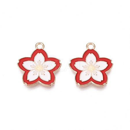 Light Gold Plated Alloy Enamel Pendants PALLOY-N176-28D-RS-1