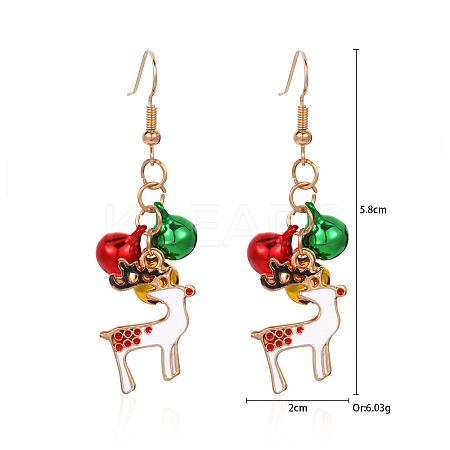 Christmas Alloy Rhinestone Dangle Earrings FS-WGC5D36-09-1