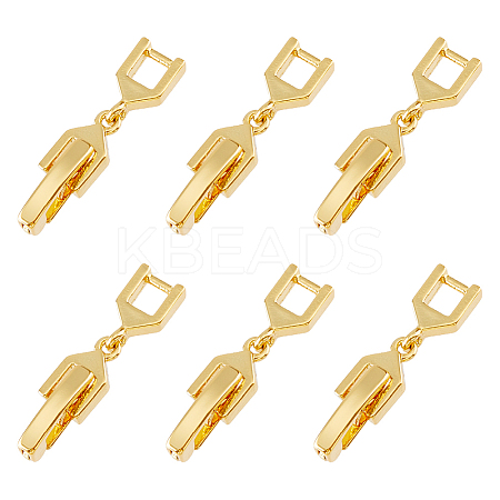 6Pcs Brass Fold Over Clasps KK-FH0007-43A-1