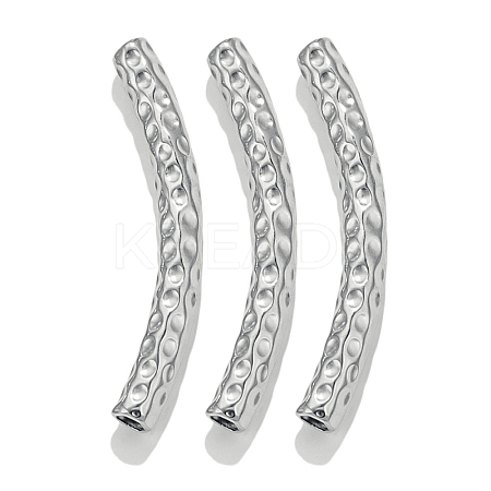 304 Stainless Steel Curved Tube Beads STAS-M071-03A-P-1