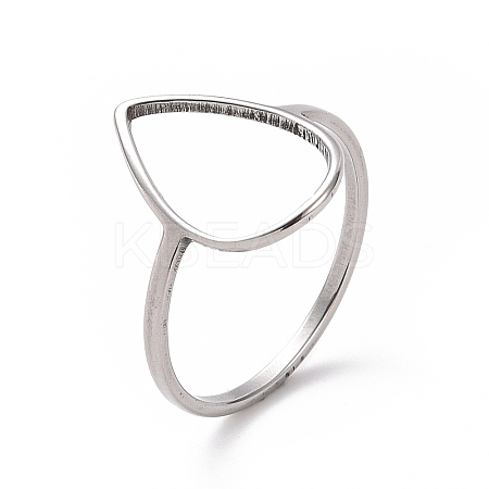 Non-Tarnish 201 Stainless Steel Teardrop Finger Ring RJEW-J051-15P-1