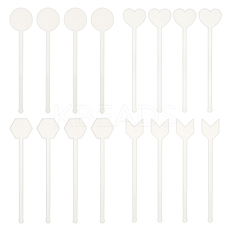 24Pcs 4 Style Transparent Acrylic Stirring Rods AJEW-FG0003-16-1