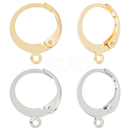 80Pcs 2 Colors 304 Stainless Steel Leverback Earring Findings STAS-BBC0004-11-1
