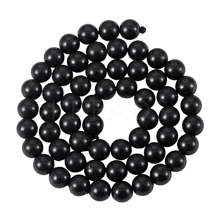 1 Strand Natural Shungite Beads Strands G-TA0003-34B-1