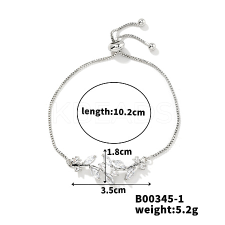Fashionable European and American Style Rhinestone Slider Bracelets MB3547-1-1