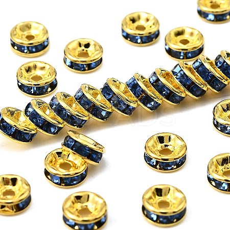 Brass Grade A Rhinestone Spacer Beads RSB036NF-14G-1