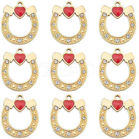 10Pcs 304 Stainless Steel Enamel Pendants STAS-BBC0008-60-1