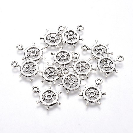 Tibetan Style Alloy Helm Pendants X-TIBEP-16625-AS-RS-1