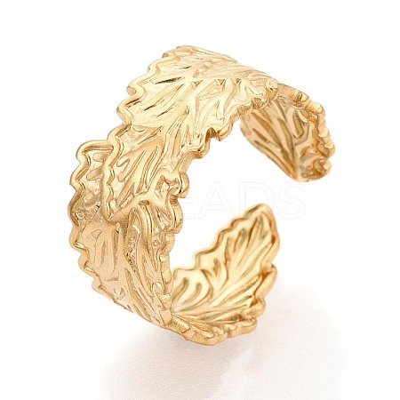 Ion Plating(IP) 304 Stainless Steel Cuff Rings for Women RJEW-N052-07G-1