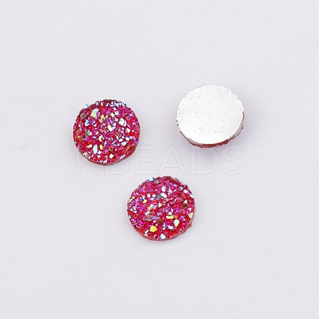 Druzy Resin Cabochons RESI-WH0026-03A-03-1