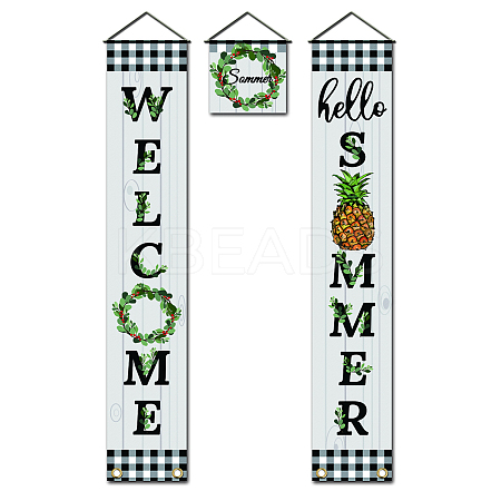 Polyester Hanging Sign for Home Office Front Door Porch Decorations HJEW-WH0023-004-1