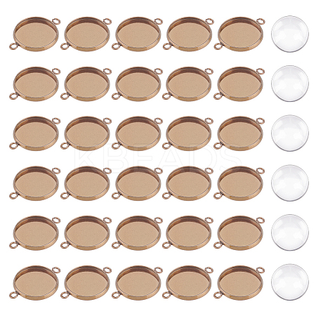 30Pcs 304 Stainless Steel Cabochon Connector Settings STAS-UN0041-21-1