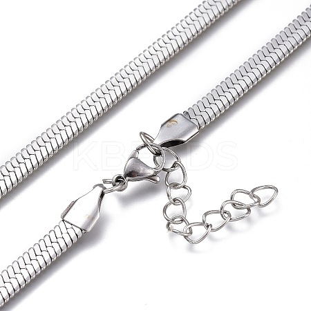 Non-Tarnish Unisex 304 Stainless Steel Herringbone Chain Necklaces LS-NJEW-O119-01B-P-1