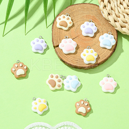 12Pcs 6 Colors Opaque Resin Pendants RESI-YW0003-44-1