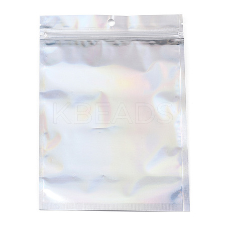 Rectangle Zip Top Plastic Glitter Holographic Bags OPP-YWC0001-15X22-1
