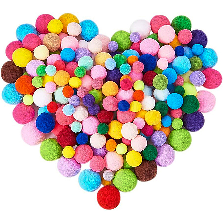 1 Box(400pcs) Pom Poms Craft Making Assorted Sizes & Colors High-elastic Good Quality Pom Poms Creative Craft DIY Material DIY-BC0001-02-1