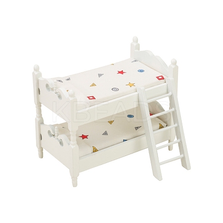 Wood Children Double-Layer Bunk Bed Miniature Ornaments PW-WG88645-01-1
