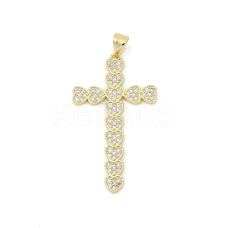 Brass Micro Pave Cubic Zirconia Pendants X-KK-D317-106G-1