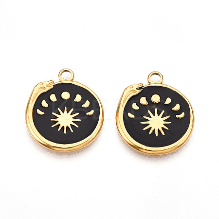 304 Stainless Steel Pendants Ion Plating(IP) X-STAS-N108-23B-G-1