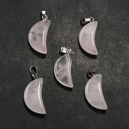 Natural Rose Quartz Pendants G-Z022-05E-1