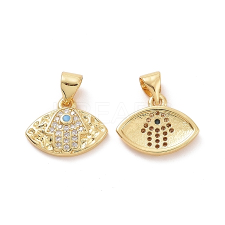 Brass Micro Pave Cubic Zirconia Pendants ZIRC-F134-16G-1
