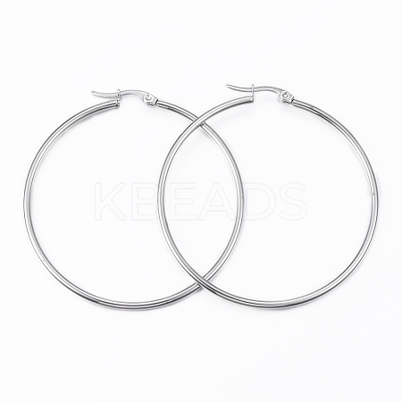 304 Stainless Steel Big Hoop Earrings EJEW-H344-07P-1