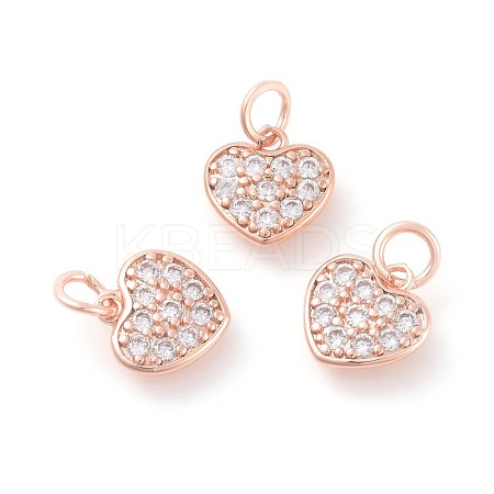 Brass Micro Pave Cubic Zirconia Charms ZIRC-F106-07RG-1